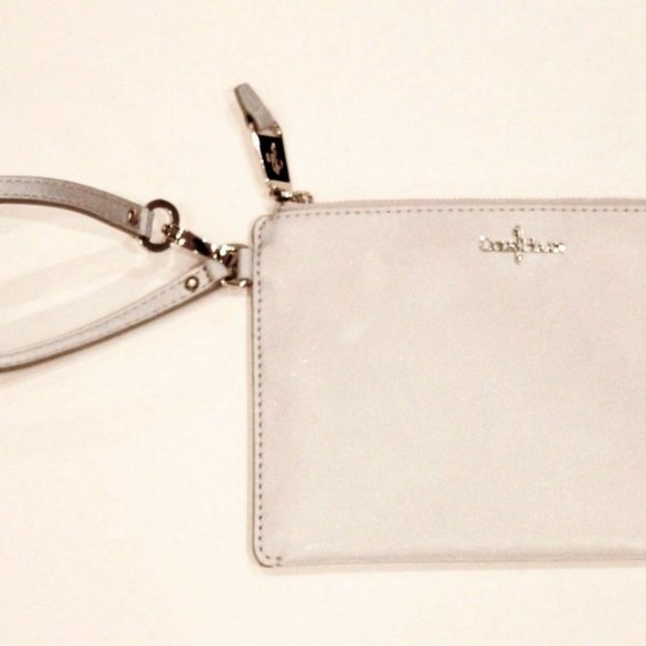 COLE HAAN Wallet ZIP Flat POUCH Silver  WRISTLET - Picture 2 of 4